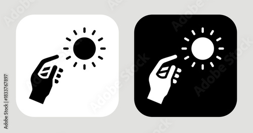 Horizon Reach Icon In Black and White Glyph Style