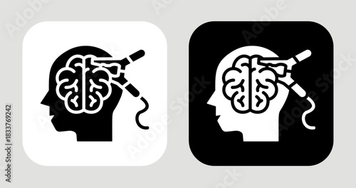 Jumpstart Mind Icon In Black and White Glyph Style