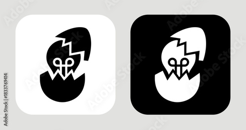 Concept Hatch Icon In Black and White Glyph Style