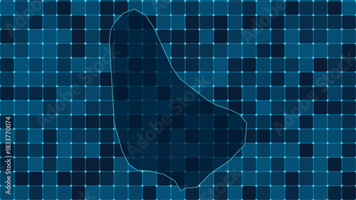 Modern Digital grid map illustration of Barbados Technology geography background