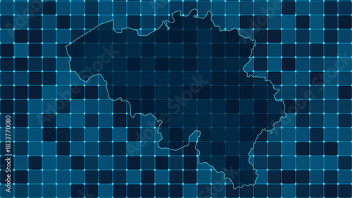 Modern Digital grid map illustration of Belgium Technology geography background