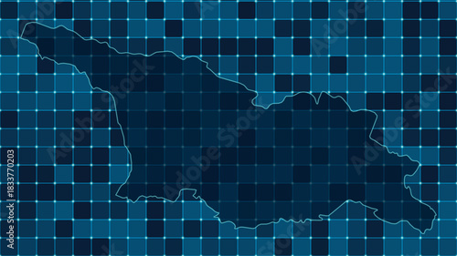 Modern Digital grid map illustration of Georgia Technology geography background