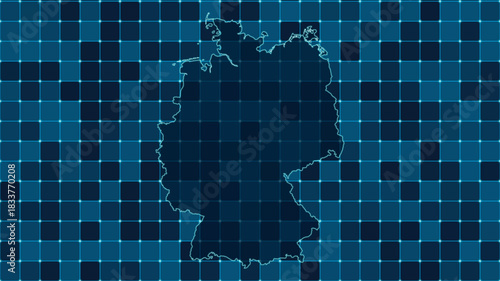Modern Digital grid map illustration of Germany Technology geography background