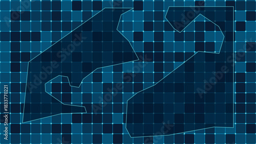 Bild auf Leinwand Modern Digital grid map illustration of Guantanamo Bay Naval Base Technology geo
