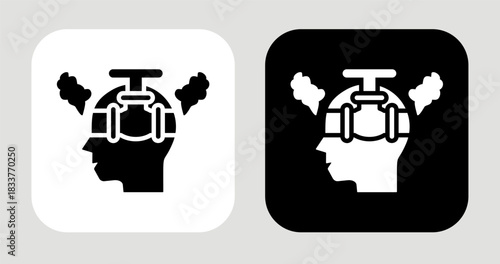 Creative Pressure Icon In Black and White Glyph Style