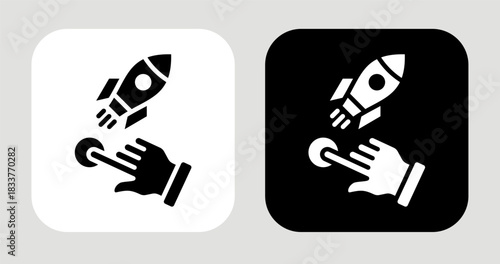 Idea Launcher Icon In Black and White Glyph Style