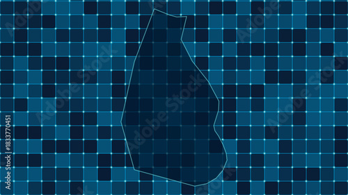 Modern Digital grid map illustration of Montserrat Technology geography background