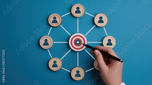 Human resource alignment focuses on a central business objective symbolized by a target