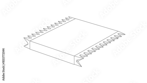 Isometric blank flow pack mockup realistic vector illustration of flexible pouch packaging isolated on white background