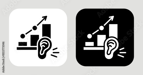 Market Vibe Icon In Black and White Glyph Style