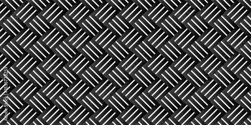 Geometric dark gray seamless overlap triangle fabric lapping triangle square design. abstract ornament decoration wall and floor line square mosaic floral wallpaper background.	