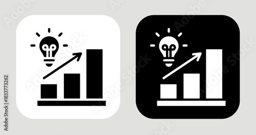 Trend Spark Icon In Black and White Glyph Style