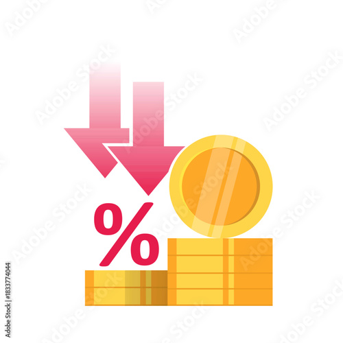Financial Loss and Economic Downturn Vector Illustration
