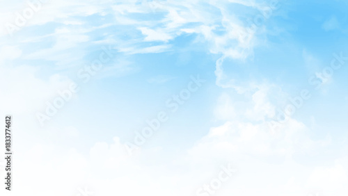 Background with clouds on blue sky. Vector background. 