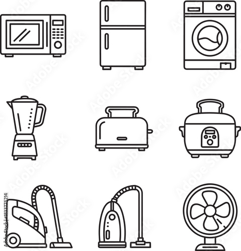 Kitchen Home Appliances Icons