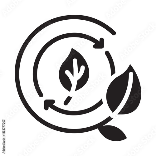 Sustainability icon glyph style vector illustration