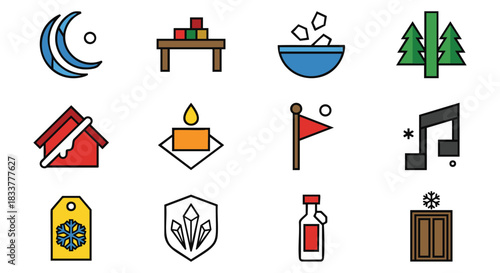 Create festive winter magic with this enchanting collection of holiday season icons