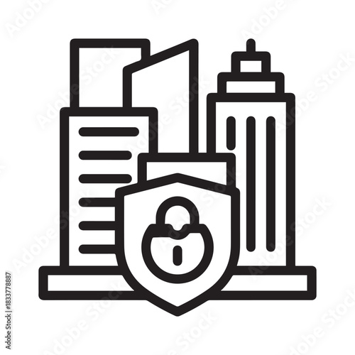 Secure facility icon in vector illustration