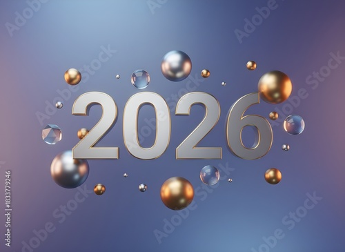 Metallic 2026 New Year Background