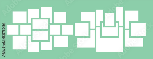 Pictures or photos frame collage layout abstract photo frames and digital photo wall template
