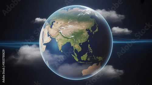 Realistic 3D Earth Planet Illustration