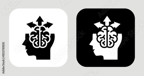 Mind Path Icon In Black and White Glyph Style