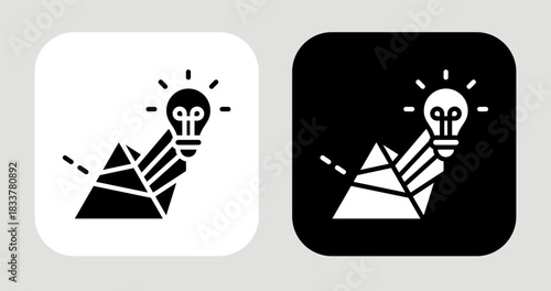 Idea Prism Icon In Black and White Glyph Style