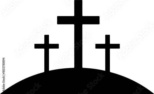 Mount Calvary Silhouette in Vector