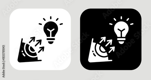 Vision Flow Icon In Black and White Glyph Style