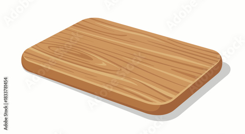 Empty wooden cutting board with brown texture isolated on a white background