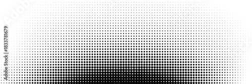 Halftone gradient. Dotted gradient, smooth dots spraying and halftones dot background seamless horizontal geometric pattern vector template set.