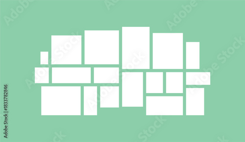 Pictures or photos frame collage layout abstract photo frames and digital photo wall template
