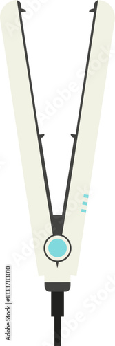 White hair straightener flat iron vector illustration isolated on a white background.