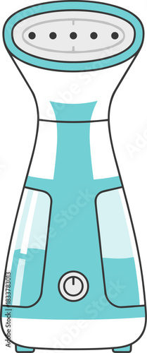 Vector illustration of a portable handheld garment steamer for clothes.