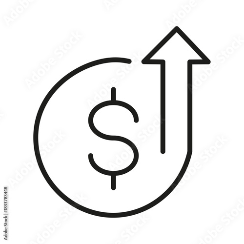 Cost Reduction Icon Set Collection in Creative Outline Style for Business Featuring Multiple Thickness Variations Perfect for Finance Marketing. Editable Icon of dollar exchange rate strengthened.