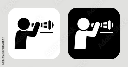 Open Horizon Icon In Black and White Glyph Style