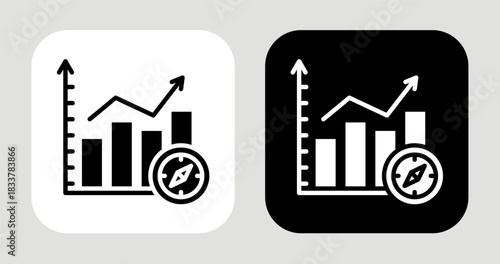 Trend Horizon Icon In Black and White Glyph Style
