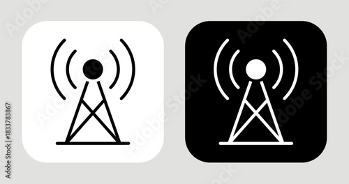 Bright Signal Icon In Black and White Glyph Style