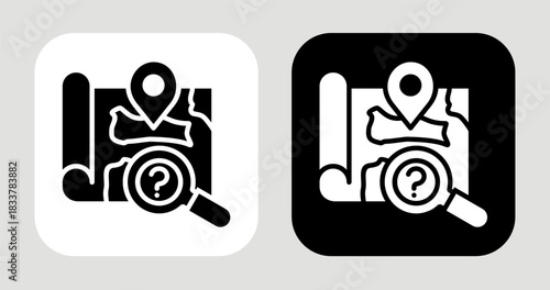 Hidden Market Icon In Black and White Glyph Style