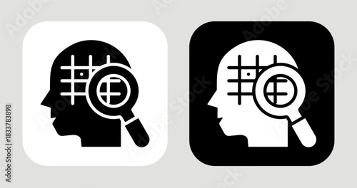 Pattern Finder Icon In Black and White Glyph Style