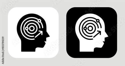 Insight Radar Icon In Black and White Glyph Style