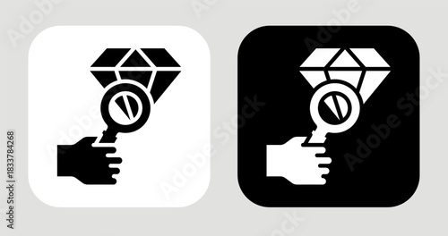 Value Finder Icon In Black and White Glyph Style
