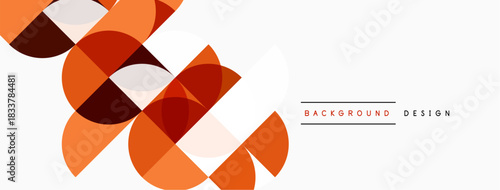 Abstract geometric pattern. Overlapping circles create dynamic visual effect. Warm orange hues dominate neutral background. Modern design element.