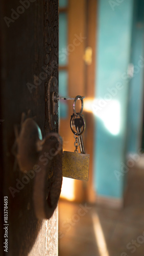 Wallpaper Mural A bunch of keys is inserted in the door lock Torontodigital.ca