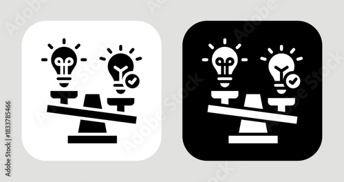 Weighted Choice Icon In Black and White Glyph Style