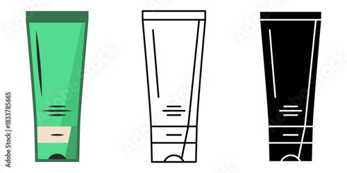 Isolated vector illustration of cosmetic and beauty bottles