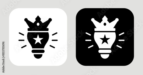 Top Idea Icon In Black and White Glyph Style