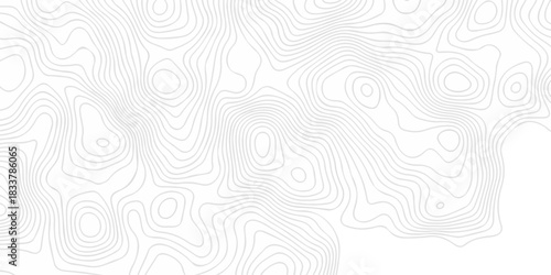 Abstract minimal spiral pattern vector topo map creative discovery. White wave grid stripe line map topography. vector geographic contour mounted map background.	