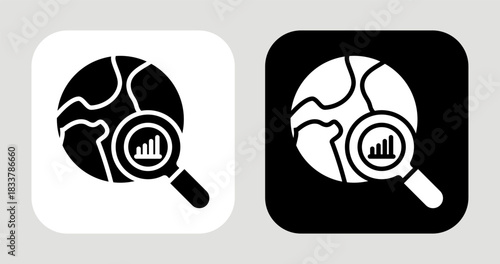 Market Scope Icon In Black and White Glyph Style