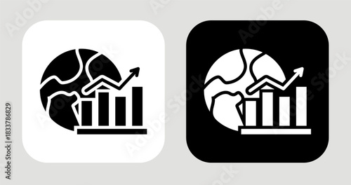 Trend Pulse Icon In Black and White Glyph Style